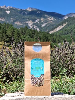 Sachet kraft de tisane bio aux fleurs de lavande 